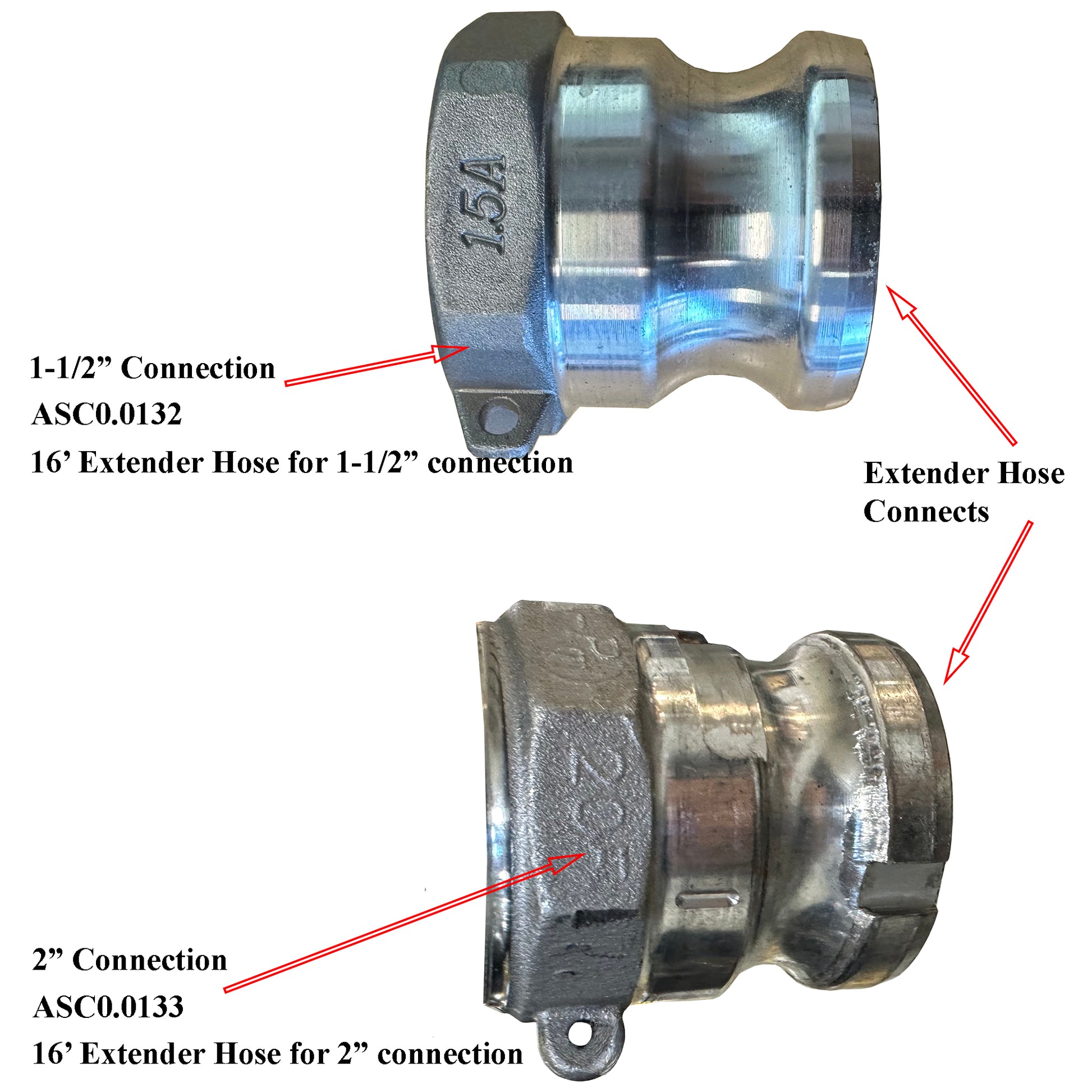 Extender Hose Assembly - 1-1/2'' x 16' w/2