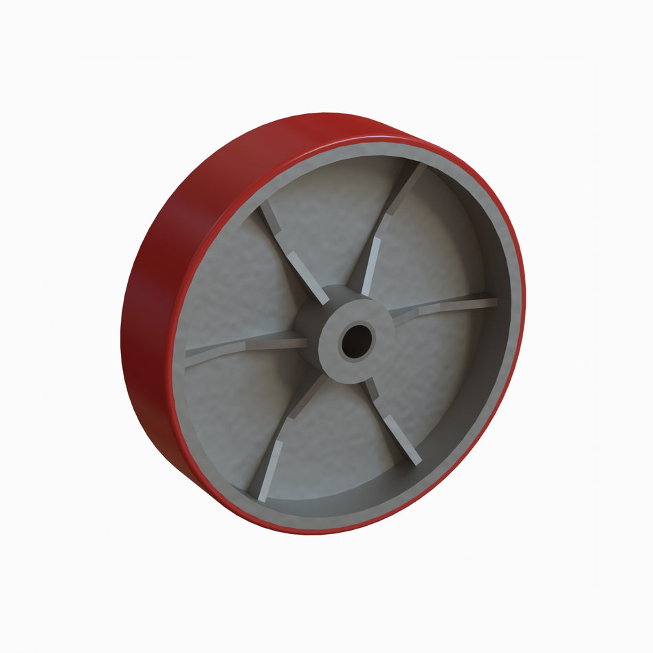 Wheel, 12" x  3" Poly Tired with Metal Hub