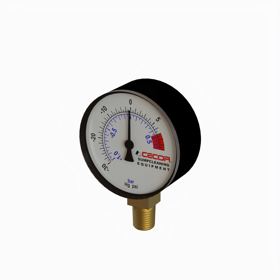 Gauge, Vacuum/Pressure, 2-1/2", Bottom Mount (30-0-15)